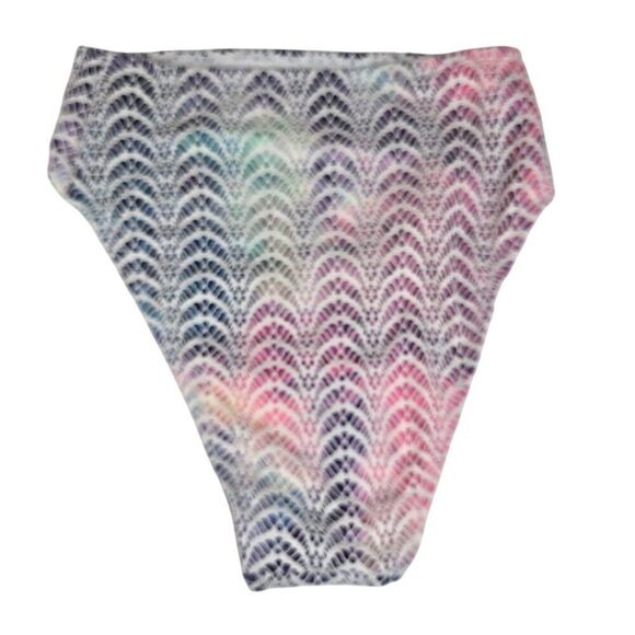Lucky Womens Multicolor High Waist Crochet Bikini Bottom Swimwear Womens M - Picture 2 of 5